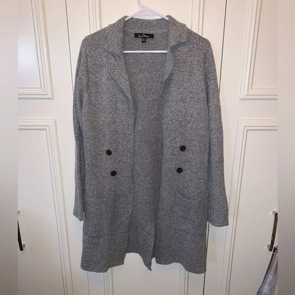 Love Tree Mal Notched Lapel Open Front Cardigan Size Small - Picture 2 of 6